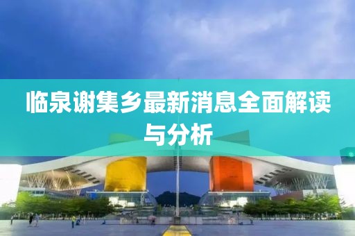 臨泉謝集鄉(xiāng)最新消息全面解讀與分析