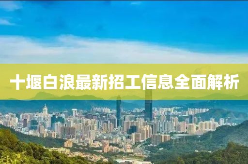 十堰白浪最新招工信息全面解析