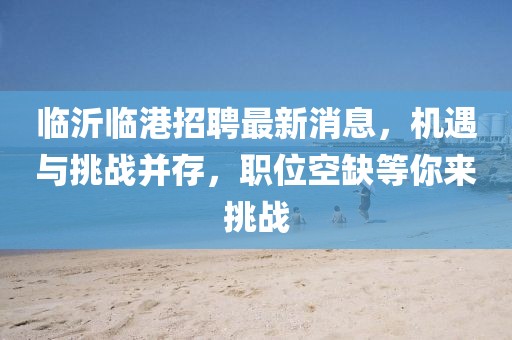 臨沂臨港招聘最新消息，機(jī)遇與挑戰(zhàn)并存，職位空缺等你來(lái)挑戰(zhàn)