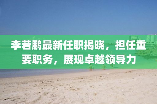 李若鵬最新任職揭曉，擔(dān)任重要職務(wù)，展現(xiàn)卓越領(lǐng)導(dǎo)力