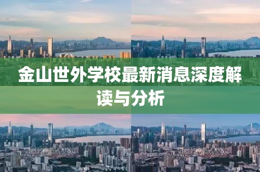 金山世外學(xué)校最新消息深度解讀與分析