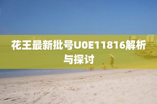 花王最新批號U0E11816解析與探討