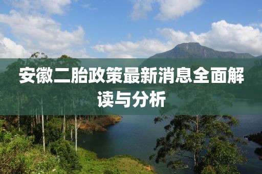 安徽二胎政策最新消息全面解讀與分析