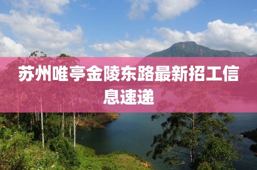 蘇州唯亭金陵東路最新招工信息速遞