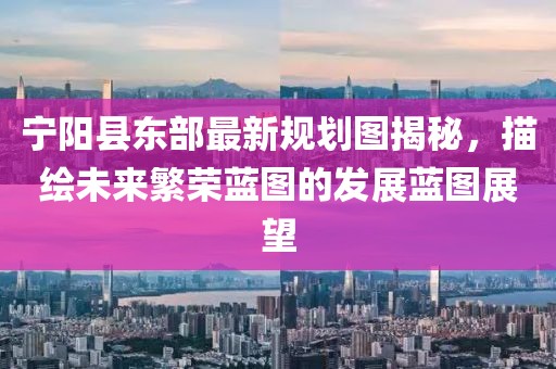 寧陽縣東部最新規(guī)劃圖揭秘，描繪未來繁榮藍(lán)圖的發(fā)展藍(lán)圖展望
