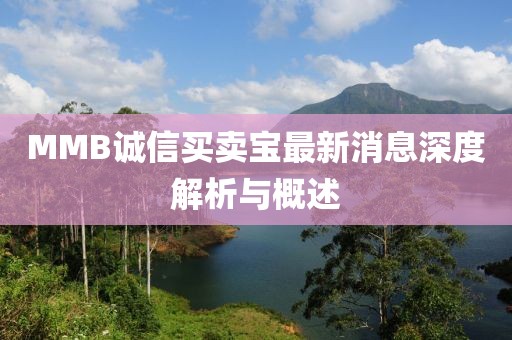 MMB誠信買賣寶最新消息深度解析與概述