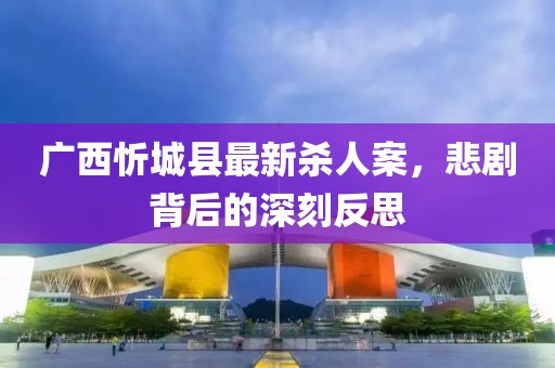 廣西忻城縣最新殺人案，悲劇背后的深刻反思