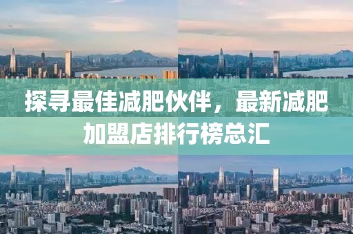 探尋最佳減肥伙伴，最新減肥加盟店排行榜總匯
