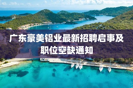 廣東豪美鋁業(yè)最新招聘啟事及職位空缺通知