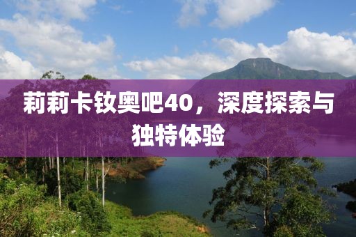 莉莉卡釹奧吧40，深度探索與獨(dú)特體驗(yàn)