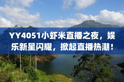 YY4051小蝦米直播之夜，娛樂新星閃耀，掀起直播熱潮！