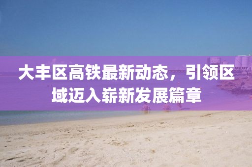 大豐區(qū)高鐵最新動態(tài)，引領(lǐng)區(qū)域邁入嶄新發(fā)展篇章