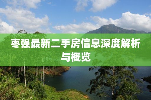 棗強(qiáng)最新二手房信息深度解析與概覽