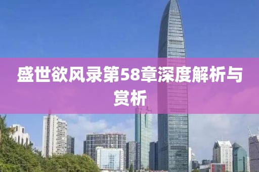 盛世欲風(fēng)錄第58章深度解析與賞析