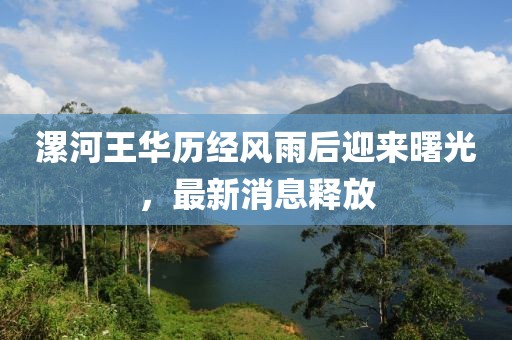 漯河王華歷經(jīng)風(fēng)雨后迎來曙光，最新消息釋放
