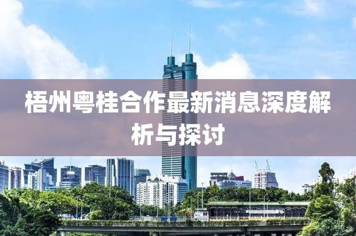 梧州粵桂合作最新消息深度解析與探討