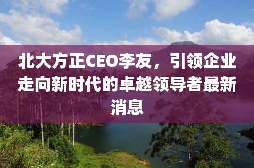 北大方正CEO李友，引領(lǐng)企業(yè)走向新時代的卓越領(lǐng)導(dǎo)者最新消息