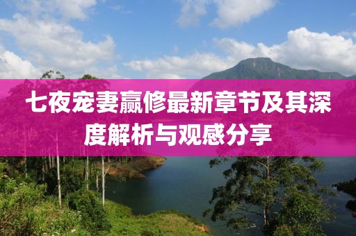 七夜寵妻贏修最新章節(jié)及其深度解析與觀感分享
