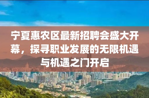 寧夏惠農(nóng)區(qū)最新招聘會(huì)盛大開幕，探尋職業(yè)發(fā)展的無限機(jī)遇與機(jī)遇之門開啟