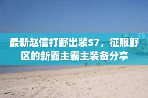 最新趙信打野出裝S7，征服野區(qū)的新霸主霸主裝備分享