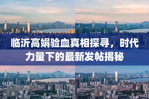 臨沂高娟驗血真相探尋，時代力量下的最新發(fā)帖揭秘