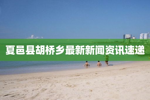 夏邑縣胡橋鄉(xiāng)最新新聞資訊速遞
