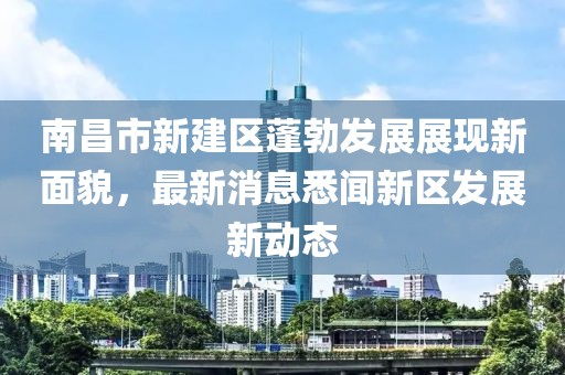 南昌市新建區(qū)蓬勃發(fā)展展現(xiàn)新面貌，最新消息悉聞新區(qū)發(fā)展新動態(tài)