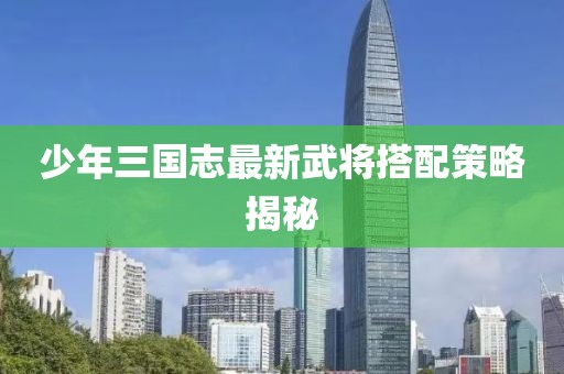 少年三國(guó)志最新武將搭配策略揭秘