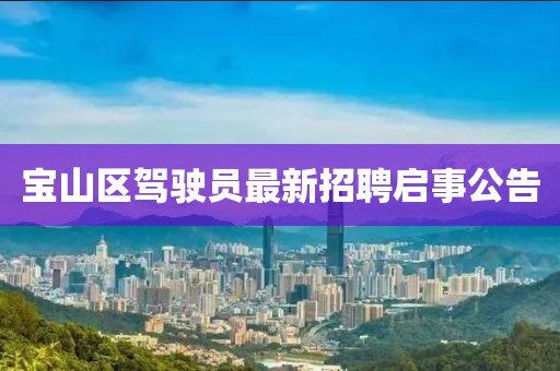 寶山區(qū)駕駛員最新招聘啟事公告