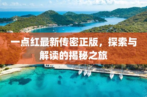 一點(diǎn)紅最新傳密正版，探索與解讀的揭秘之旅