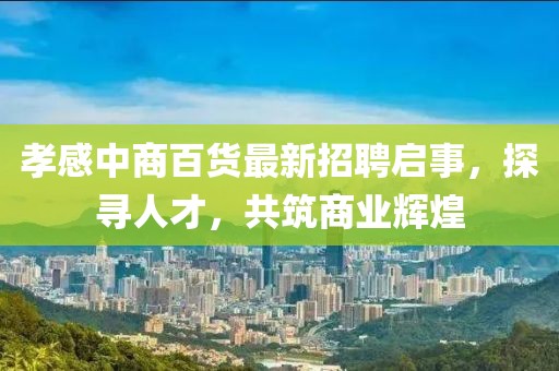孝感中商百貨最新招聘啟事，探尋人才，共筑商業(yè)輝煌