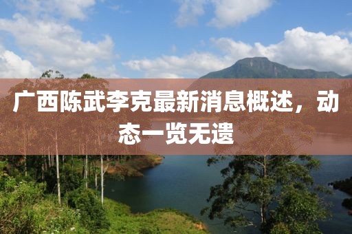 廣西陳武李克最新消息概述，動態(tài)一覽無遺