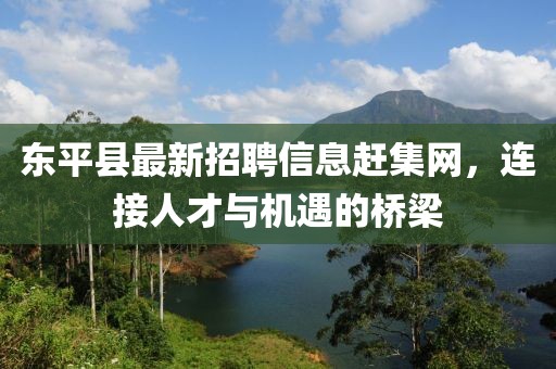 東平縣最新招聘信息趕集網(wǎng)，連接人才與機遇的橋梁