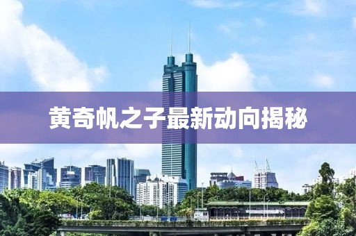 黃奇帆之子最新動(dòng)向揭秘
