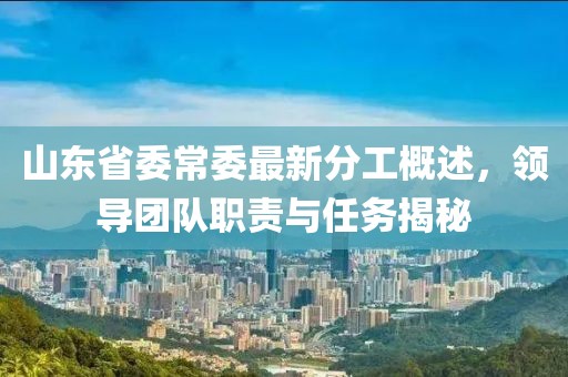 山東省委常委最新分工概述，領(lǐng)導團隊職責與任務(wù)揭秘