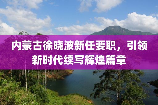 內(nèi)蒙古徐曉波新任要職，引領(lǐng)新時(shí)代續(xù)寫(xiě)輝煌篇章