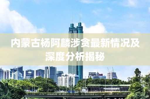 內(nèi)蒙古楊阿麟涉貪最新情況及深度分析揭秘