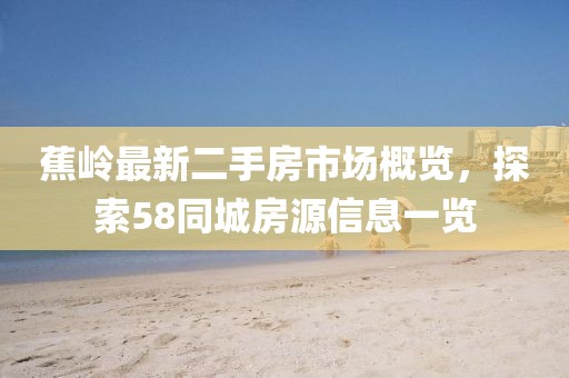 蕉嶺最新二手房市場概覽，探索58同城房源信息一覽