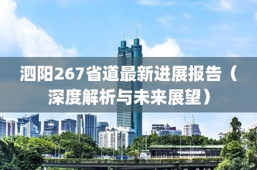泗陽267省道最新進(jìn)展報(bào)告（深度解析與未來展望）