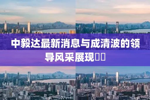 中毅達(dá)最新消息與成清波的領(lǐng)導(dǎo)風(fēng)采展現(xiàn)??