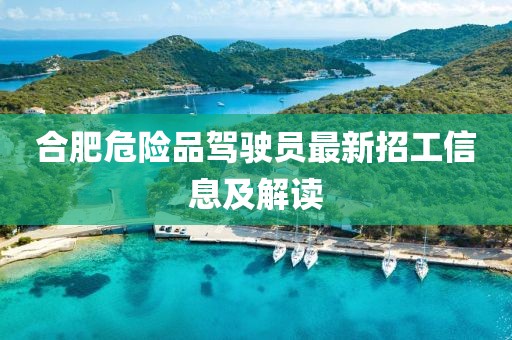 合肥危險品駕駛員最新招工信息及解讀