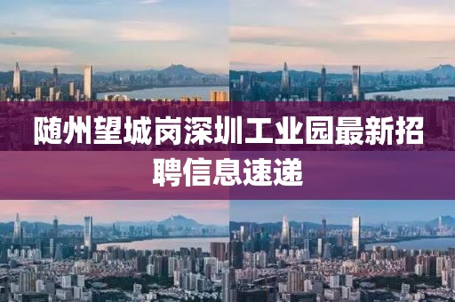 隨州望城崗深圳工業(yè)園最新招聘信息速遞