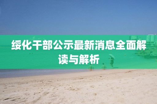 綏化干部公示最新消息全面解讀與解析