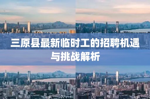 三原縣最新臨時工的招聘機(jī)遇與挑戰(zhàn)解析