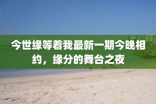 今世緣等著我最新一期今晚相約，緣分的舞臺之夜