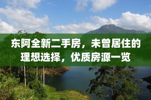 東阿全新二手房，未曾居住的理想選擇，優(yōu)質房源一覽