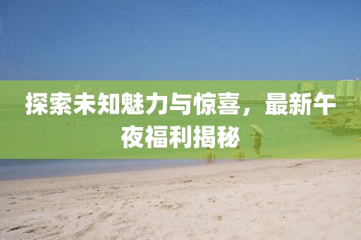 探索未知魅力與驚喜，最新午夜福利揭秘