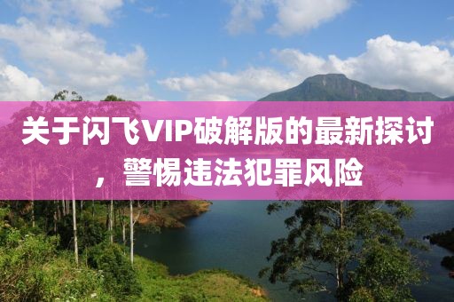 關(guān)于閃飛VIP破解版的最新探討，警惕違法犯罪風(fēng)險(xiǎn)
