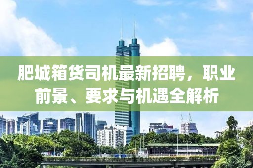 肥城箱貨司機(jī)最新招聘，職業(yè)前景、要求與機(jī)遇全解析