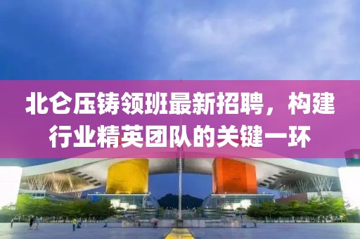 北侖壓鑄領班最新招聘，構建行業(yè)精英團隊的關鍵一環(huán)